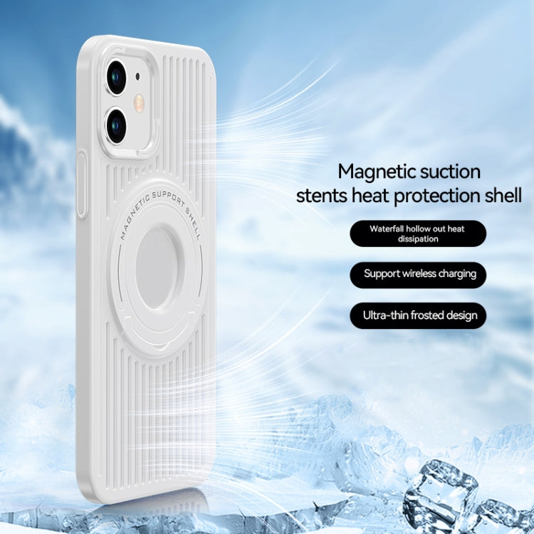 For iPhone 12 Cooling MagSafe Magnetic Ring Holder Phone Case(White) - iPhone 12 / 12 Pro Cases by PMC Jewellery | Online Shopping South Africa | PMC Jewellery