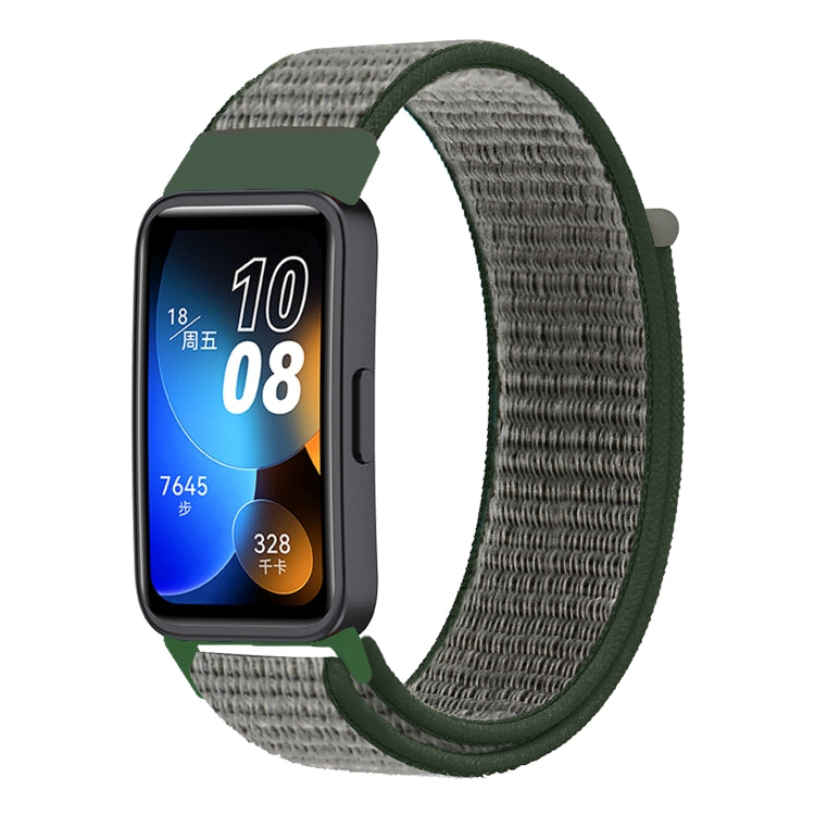 For Huawei Band 8 16mm Woven Nylon Loop Watch Band(Dark Olive) - Watch Bands by PMC Jewellery | Online Shopping South Africa | PMC Jewellery