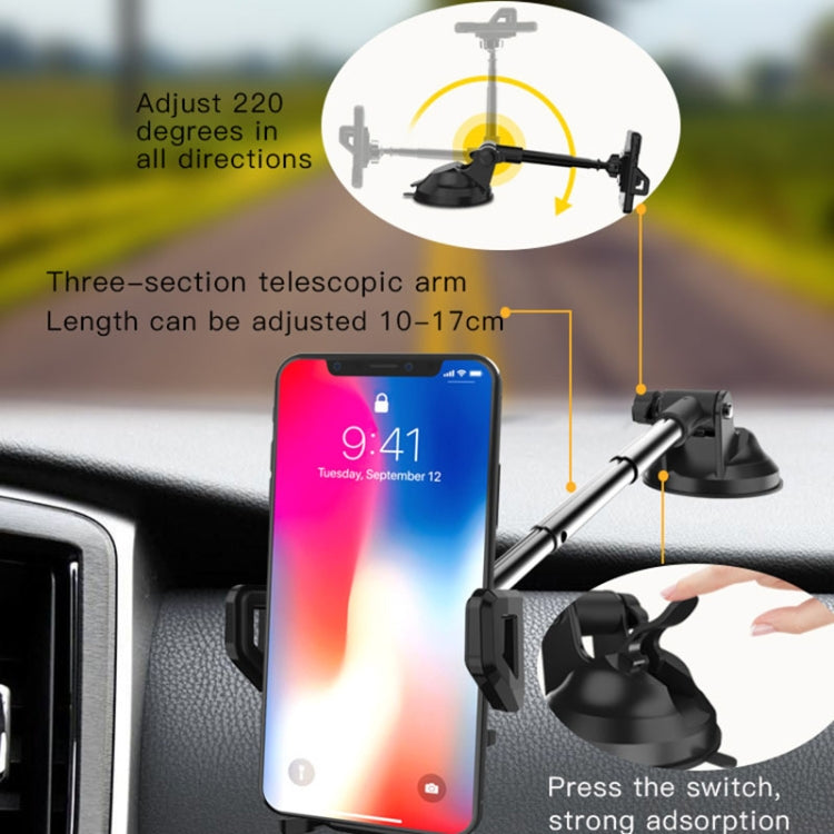 Yesido C40 Car Foldable 360 Degree Rotation Automatic Clip Phone Holder(Black) - Car Holders by Yesido | Online Shopping South Africa | PMC TechLife