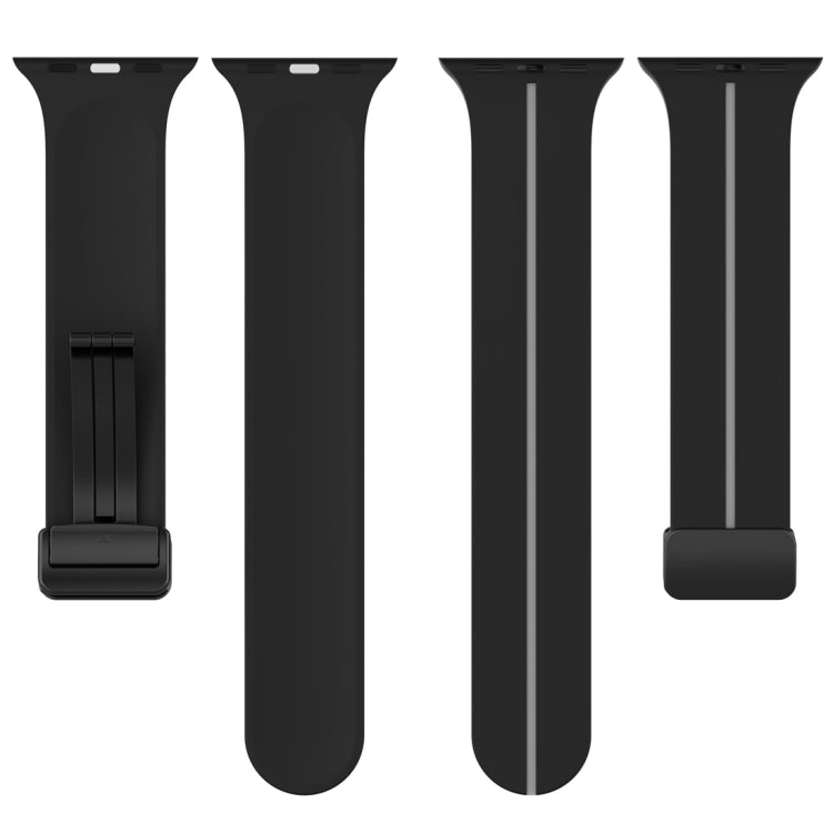 Two Color Folding Buckle Silicone Watch Band For Apple Watch 4 40mm(Black+Grey) -  by PMC TechLife | Online Shopping South Africa | PMC TechLife