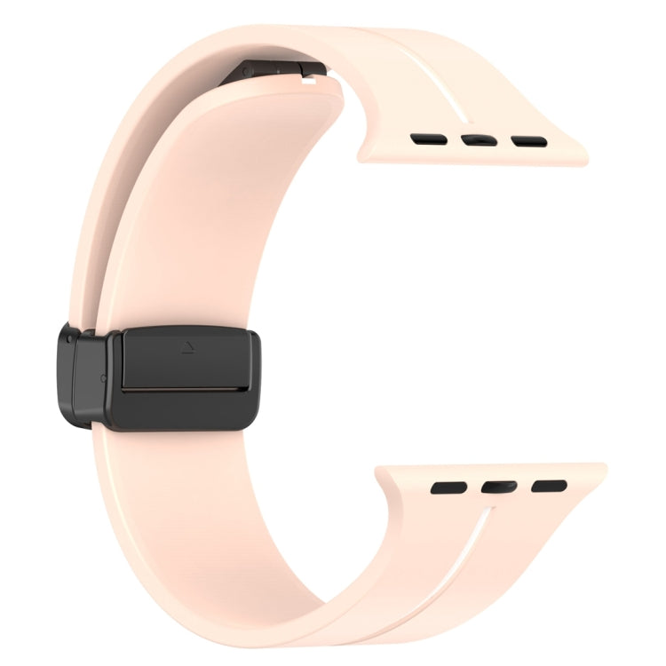 Two Color Folding Buckle Silicone Watch Band For Apple Watch 3 38mm(Pink+White) -  by PMC Jewellery | Online Shopping South Africa | PMC Jewellery