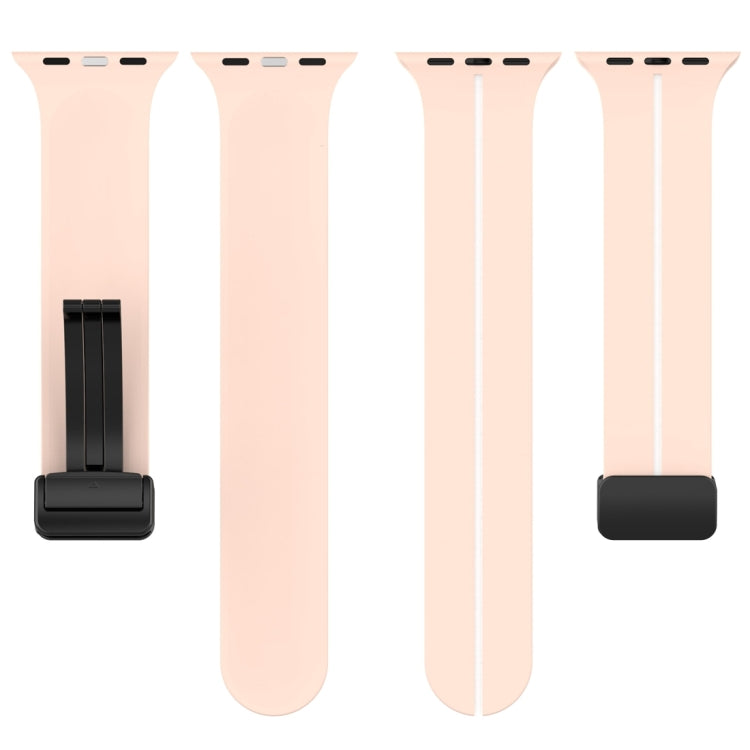 Two Color Folding Buckle Silicone Watch Band For Apple Watch 2 38mm(Pink+White) -  by PMC TechLife | Online Shopping South Africa | PMC TechLife