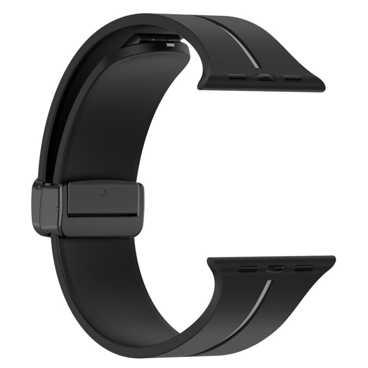 Two Color Folding Buckle Silicone Watch Band For Apple Watch 2 38mm(Black+Grey) -  by PMC TechLife | Online Shopping South Africa | PMC TechLife