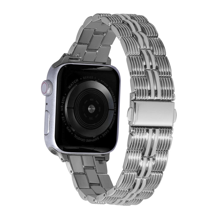 3-Beads Stripe Metal Watch Band For Apple Watch 8 45mm(Silver) -  by PMC TechLife | Online Shopping South Africa | PMC TechLife