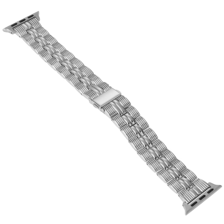 3-Beads Stripe Metal Watch Band For Apple Watch 8 45mm(Silver) -  by PMC TechLife | Online Shopping South Africa | PMC TechLife