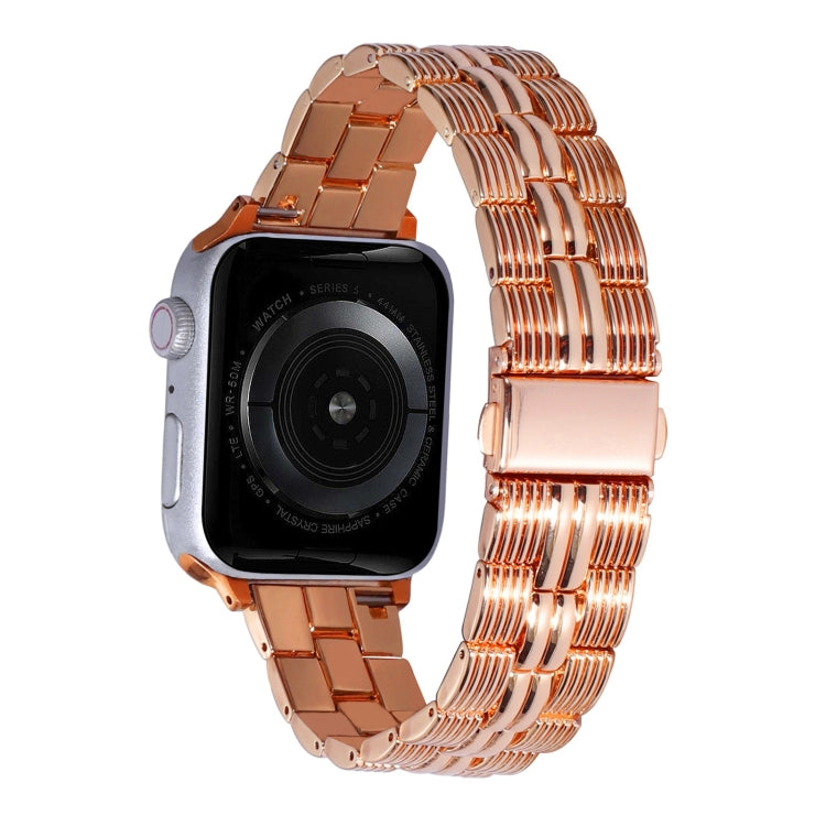 3-Beads Stripe Metal Watch Band For Apple Watch 2 42mm(Rose Gold) -  by PMC TechLife | Online Shopping South Africa | PMC TechLife