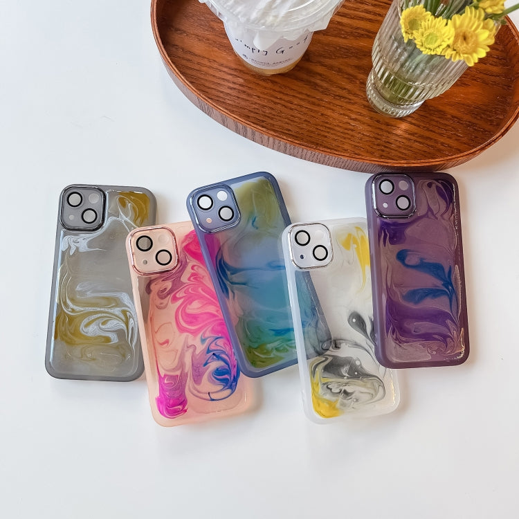 For iPhone 13 Oil Painting Electroplating TPU Phone Case(Grey) - iPhone 13 Cases by PMC TechLife | Online Shopping South Africa | PMC TechLife
