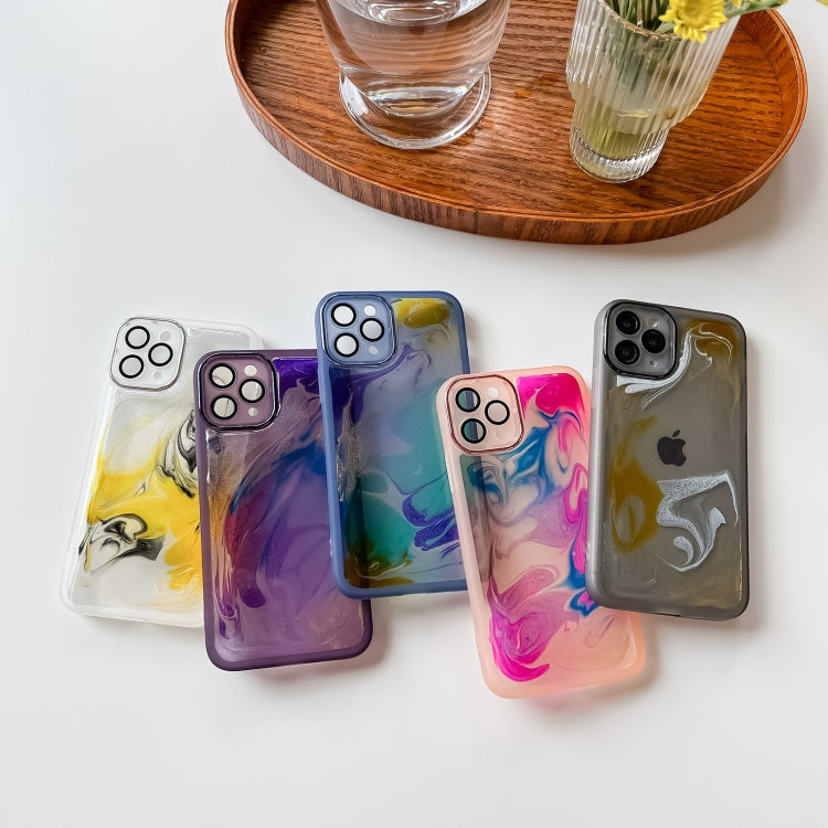 For iPhone 11 Pro Oil Painting Electroplating TPU Phone Case(Pink) - iPhone 11 Pro Cases by PMC TechLife | Online Shopping South Africa | PMC TechLife
