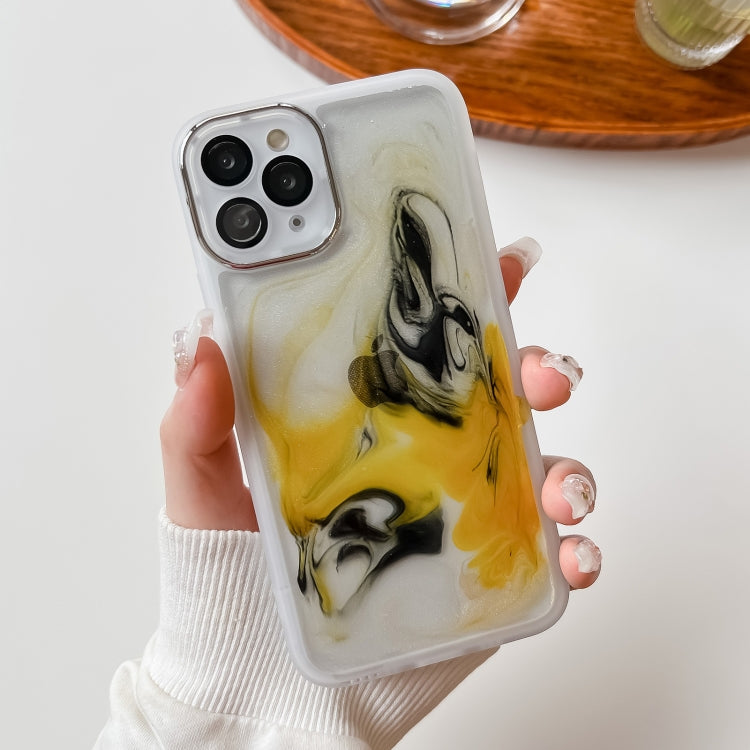 For iPhone 11 Pro Oil Painting Electroplating TPU Phone Case(White) - iPhone 11 Pro Cases by PMC TechLife | Online Shopping South Africa | PMC TechLife