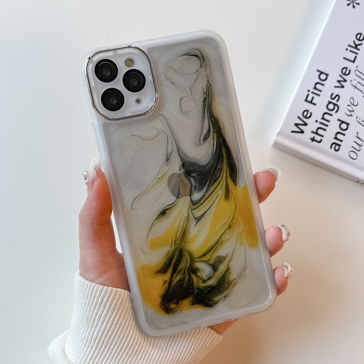 For iPhone 11 Pro Max Oil Painting Electroplating TPU Phone Case(White) - iPhone 11 Pro Max Cases by PMC TechLife | Online Shopping South Africa | PMC TechLife