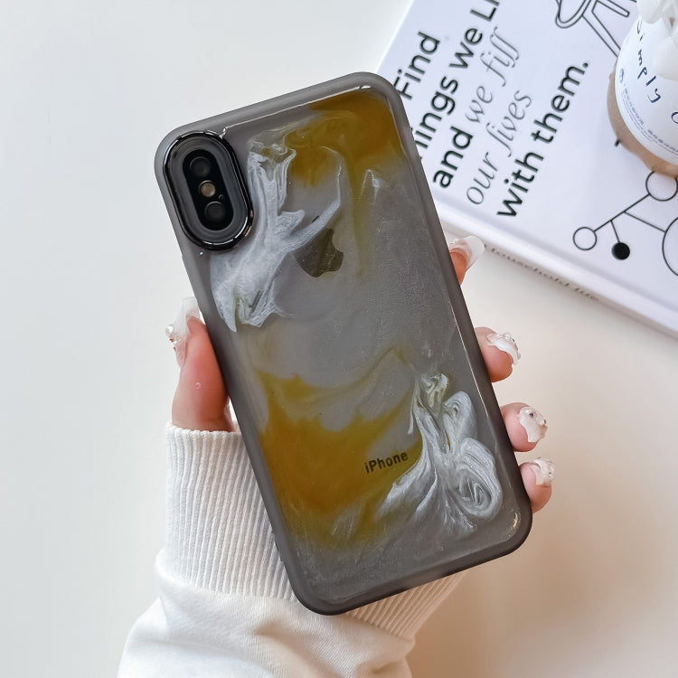 For iPhone X / XS Oil Painting Electroplating TPU Phone Case(Grey) - More iPhone Cases by PMC TechLife | Online Shopping South Africa | PMC TechLife