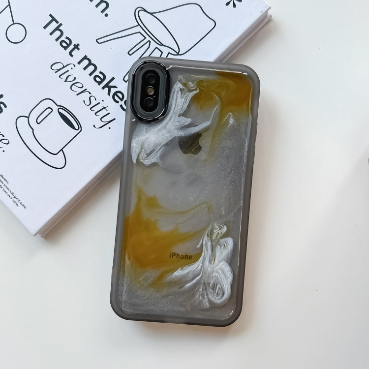 For iPhone X / XS Oil Painting Electroplating TPU Phone Case(Grey) - More iPhone Cases by PMC TechLife | Online Shopping South Africa | PMC TechLife