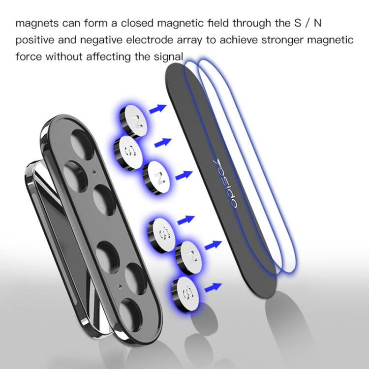 Yesido C82 Car 360 Degree Rotation Strong Magnetic Phone Holder(Silver) - free shipping - PMC TechLife - Order now!
