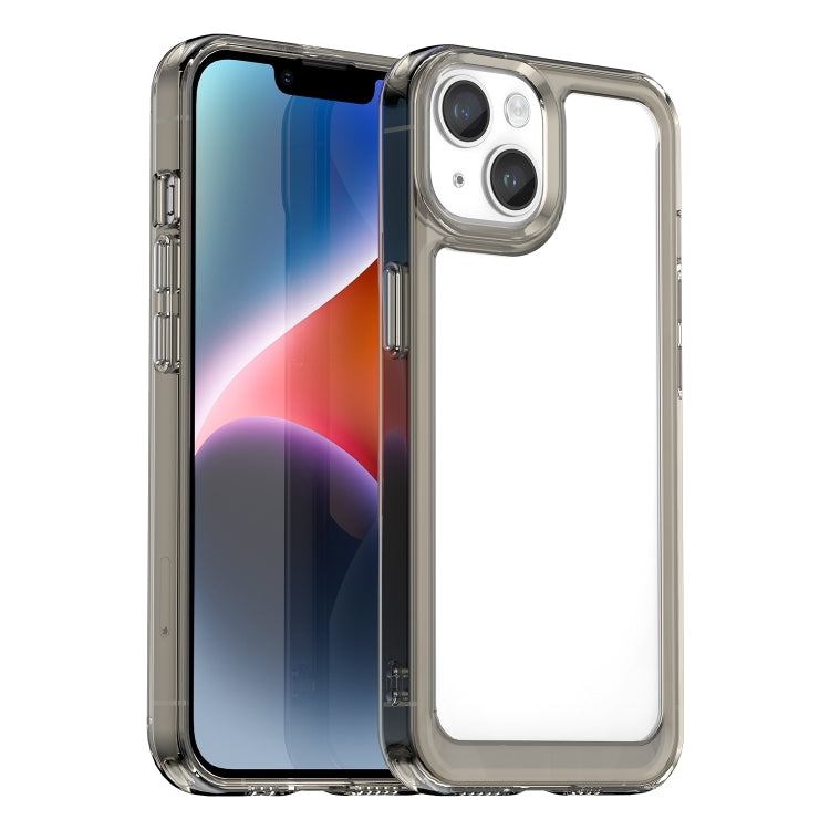 For iPhone 15 Colorful Series Acrylic + TPU Phone Case(Transparent Grey) - iPhone 15 Cases by PMC TechLife | Online Shopping South Africa | PMC TechLife