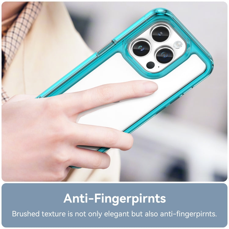 For iPhone 15 Pro Colorful Series Acrylic + TPU Phone Case(Transparent Blue) - iPhone 15 Pro Cases by PMC TechLife | Online Shopping South Africa | PMC TechLife