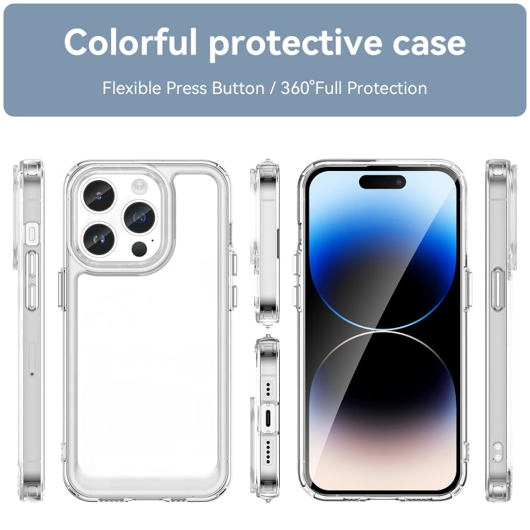 For iPhone 15 Pro Colorful Series Acrylic + TPU Phone Case(Transparent) - iPhone 15 Pro Cases by PMC TechLife | Online Shopping South Africa | PMC TechLife | Buy Now Pay Later Mobicred