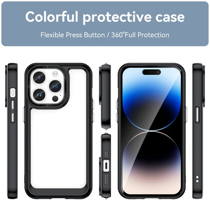 For iPhone 15 Pro Max Colorful Series Acrylic + TPU Phone Case(Black) - iPhone 15 Pro Max Cases by PMC Jewellery | Online Shopping South Africa | PMC Jewellery