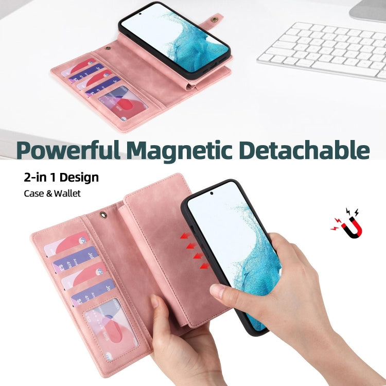 For Samsung Galaxy S20 FE Zipper Wallet Magnetic Detachable Leather Phone Case(Pink) - free shipping - PMC TechLife - Order now!