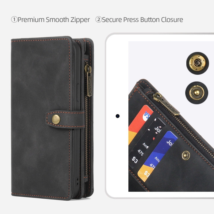 For Samsung Galaxy S20+ Zipper Wallet Detachable MagSafe Leather Phone Case(Black) - Galaxy Phone Cases by PMC TechLife | Online Shopping South Africa | PMC TechLife