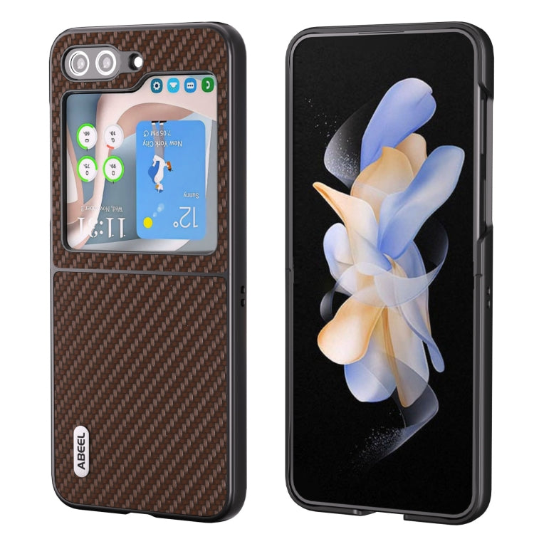 For Samsung Galaxy Z Flip5 ABEEL Carbon Fiber Texture Protective Phone Case(Dark Brown) - free shipping - PMC TechLife - Order now!