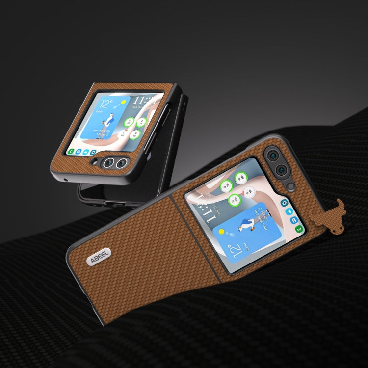 For Samsung Galaxy Z Flip5 ABEEL Carbon Fiber Texture Protective Phone Case(Dark Brown) - free shipping - PMC TechLife - Order now!