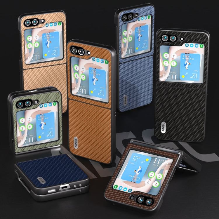 For Samsung Galaxy Z Flip5 ABEEL Carbon Fiber Texture Protective Phone Case(Dark Brown) - free shipping - PMC TechLife - Order now!