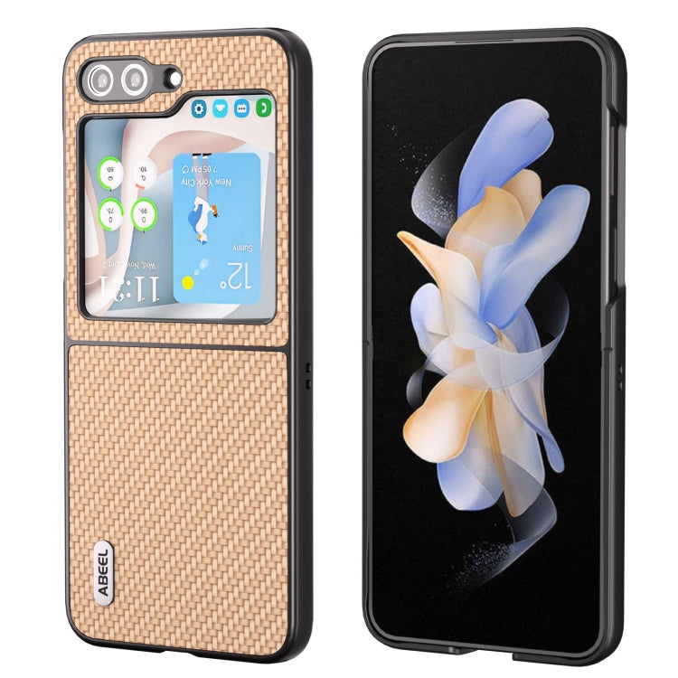 For Samsung Galaxy Z Flip5 ABEEL Carbon Fiber Texture Protective Phone Case(Gold) - free shipping - PMC TechLife - Order now!