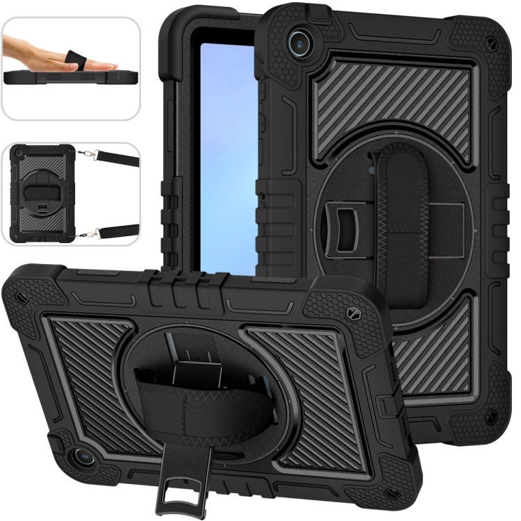 For Huawei MatePad SE 10.4 360 Degree Rotation PC Contrast Silicone Tablet Case(Black) - Huawei by PMC TechLife | Online Shopping South Africa | PMC TechLife