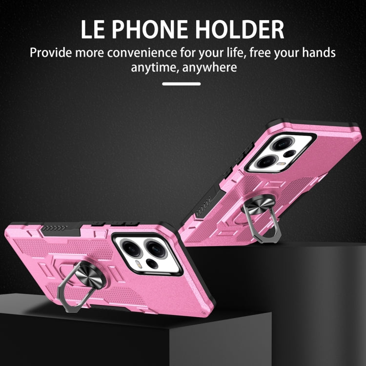 For Xiaomi Redmi Note 12 Pro 5G Global / Poco X5 Pro Ring Holder Armor Hybrid Phone Case(Pink) - free shipping - PMC TechLife - Order now!