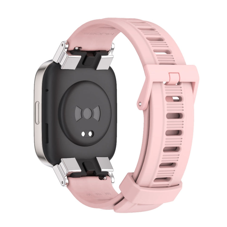 For Redmi Watch 3 Mijobs Flat Hole Breathable TPU Watch Band(Pink+Silver) -  by MIJOBS | Online Shopping South Africa | PMC Jewellery