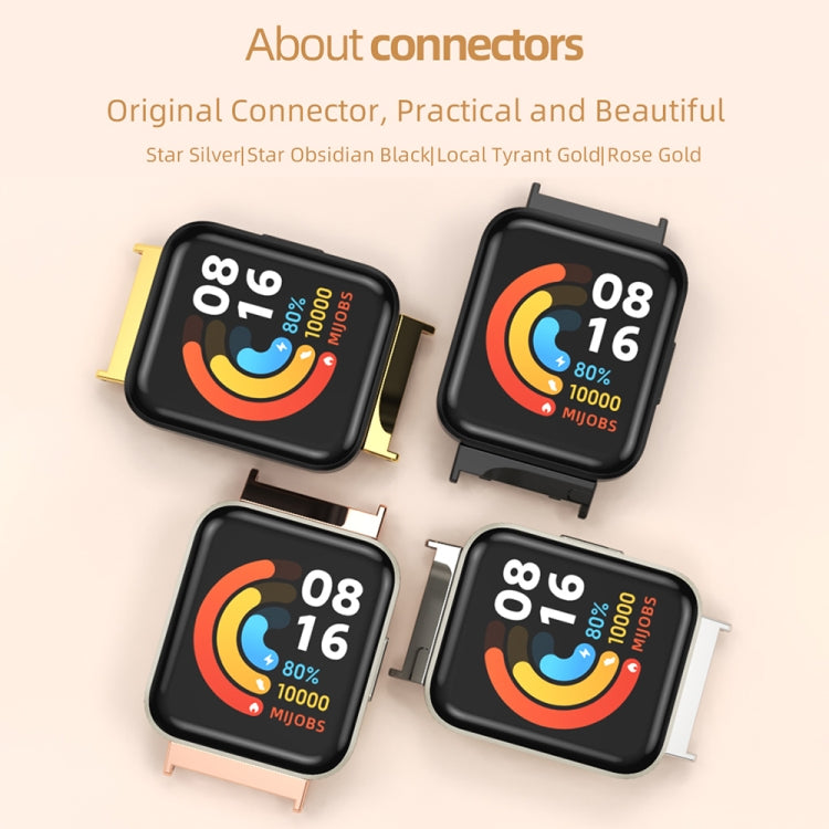 For Redmi Watch 3 Mijobs Square Hole Breathable TPU Watch Band(Black Grey) - Watch Bands by MIJOBS | Online Shopping South Africa | PMC TechLife | Buy Now Pay Later Mobicred