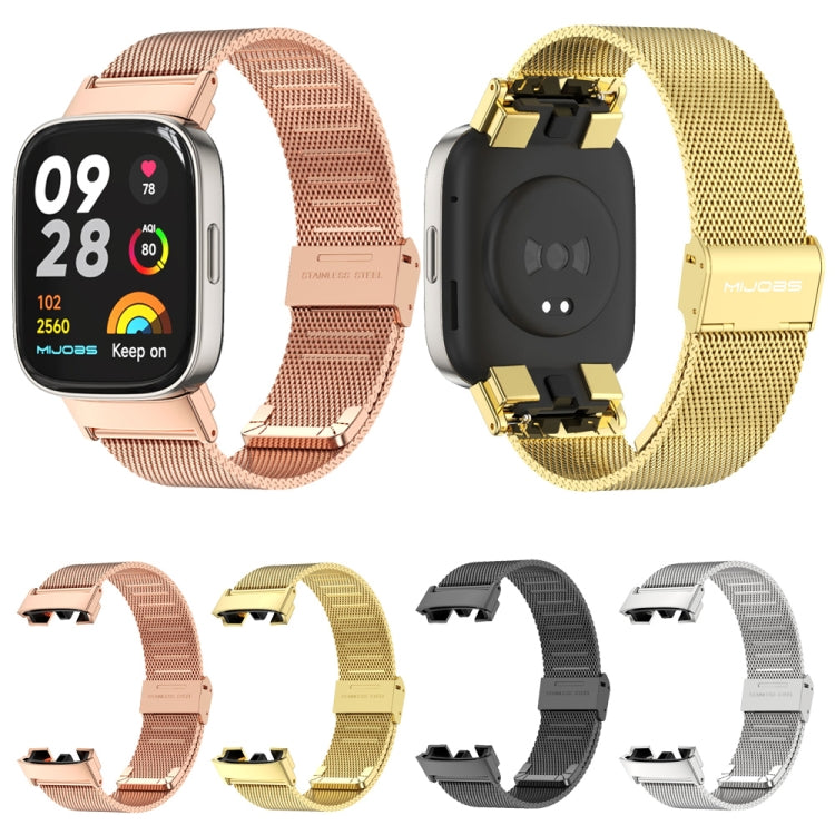 For Redmi Watch 3 Mijobs Milan Buckle Metal Watch Band(Gold) - Watch Bands by MIJOBS | Online Shopping South Africa | PMC Jewellery | Buy Now Pay Later Mobicred