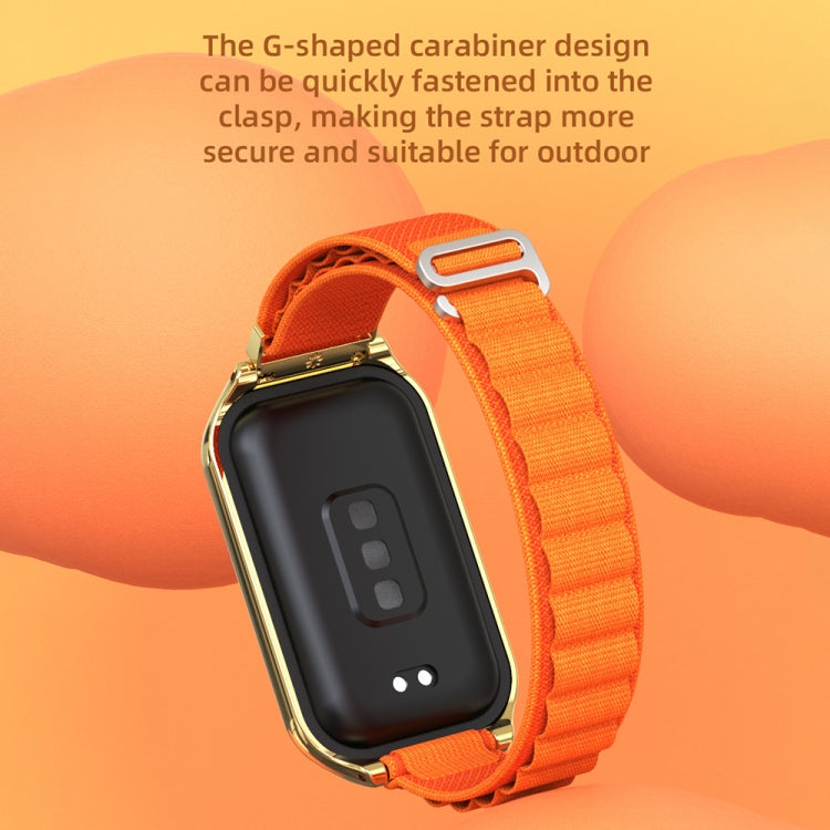 For Xiaomi Smart Band 8 Active / Redmi Band 2 Mijobs Metal Shell Nylon Breathable Watch Band(Black) - Watch Bands by MIJOBS | Online Shopping South Africa | PMC TechLife | Buy Now Pay Later Mobicred
