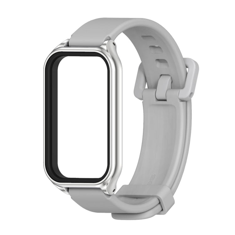 For Redmi Band 2 Mijobs Metal Shell Silicone Watch Band(Grey Silver) -  by MIJOBS | Online Shopping South Africa | PMC Jewellery