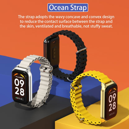 For Redmi Band 2 Mijobs Metal Shell Ocean Silicone Watch Band(Yellow Silver) -  by MIJOBS | Online Shopping South Africa | PMC Jewellery