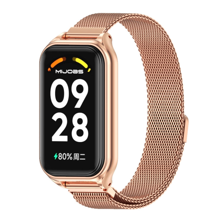 For Redmi Band 2 Mijobs Metal Shell + Milan Magnetic Metal Watch Band(Rose Gold) -  by MIJOBS | Online Shopping South Africa | PMC Jewellery