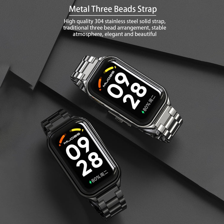 For Xiaomi Smart Band 8 Active / Redmi Band 2 Mijobs Metal Shell + Three-Bead Stainless Steel Watch Band(Gold) - free shipping - PMC TechLife - Order now!