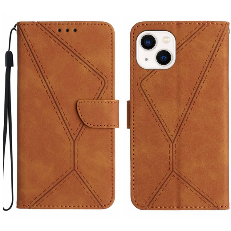 For iPhone 14 Plus Stitching Embossed Leather Phone Case(Brown) - free shipping - PMC TechLife - Order now!