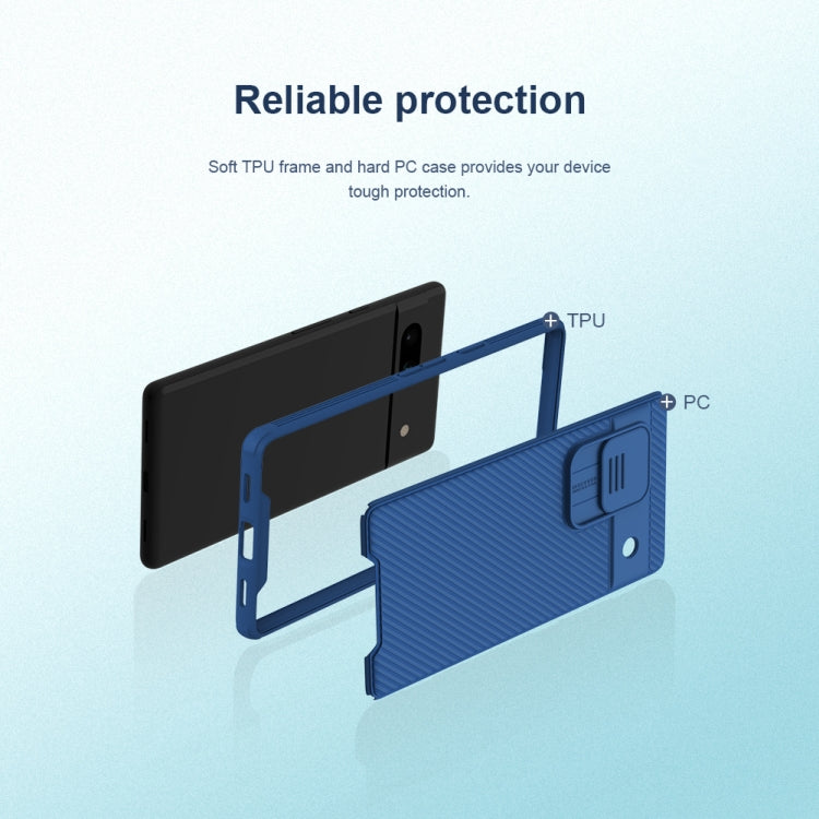 For Google Pixel 7A NILLKIN CamShield Pro PC Phone Case(Blue) - Google Cases by NILLKIN | Online Shopping South Africa | PMC TechLife | Buy Now Pay Later Mobicred