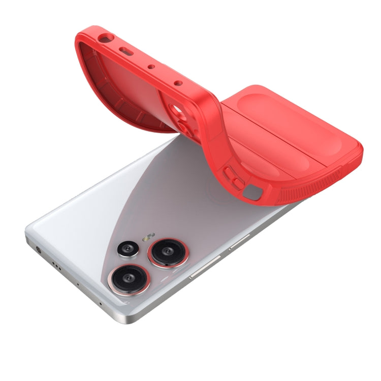 For Xiaomi Redmi Note 12 Turbo Magic Shield TPU + Flannel Phone Case(Red) - Xiaomi Cases by PMC Jewellery | Online Shopping South Africa | PMC Jewellery