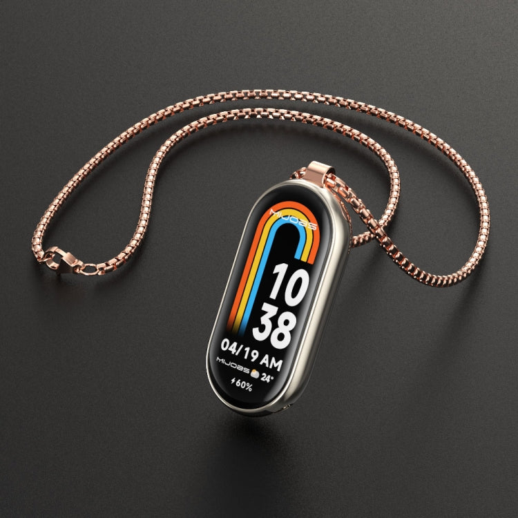 For Xiaomi Mi Band 8 Mijobs Metal Pendant Stainless Steel Watch Necklace(Rose Gold) -  by MIJOBS | Online Shopping South Africa | PMC Jewellery