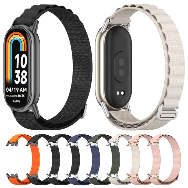 For Xiaomi Mi Band 8 Mijobs Nylon Breathable Watch Band(Pink Light Gold) -  by MIJOBS | Online Shopping South Africa | PMC Jewellery