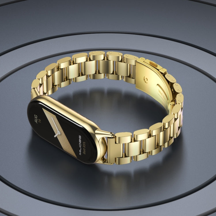 For Xiaomi Smart Band 10 / 9 / 8 Mijobs Three Bead Stainless Steel Watch Band(Silver) - free shipping - PMC TechLife - Order now!
