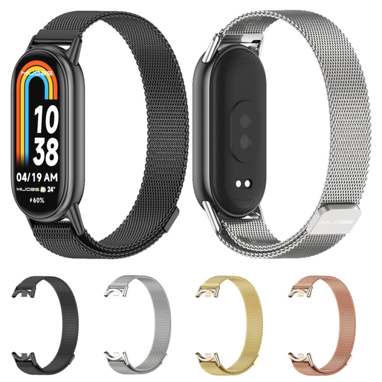 For Xiaomi Mi Band 8 Mijobs Milan Magnetic Metal Stainless Steel Watch Band(Black) -  by MIJOBS | Online Shopping South Africa | PMC Jewellery