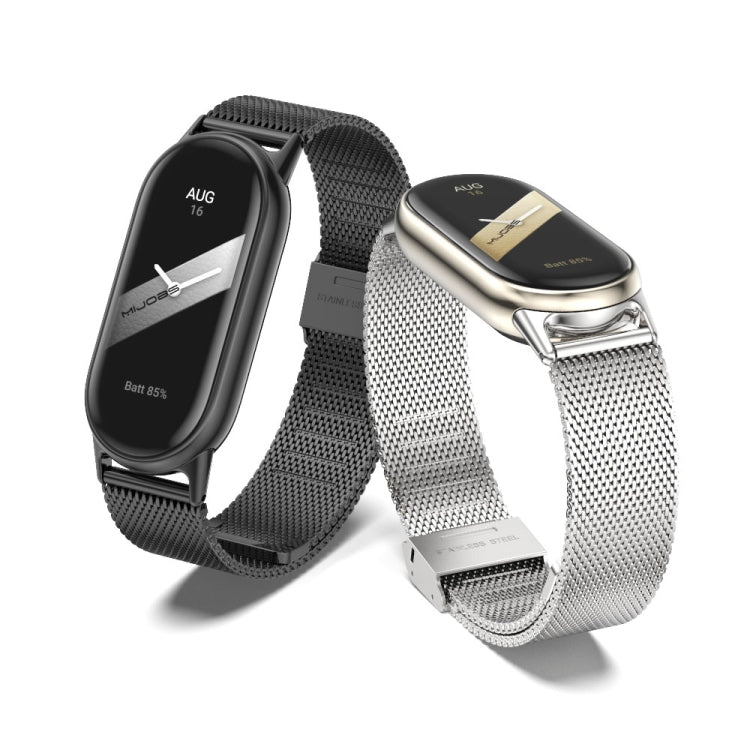 For Xiaomi Mi Band 8 Mijobs Milan Buckle Metal Stainless Steel Watch Band(Black) -  by PMC Jewellery | Online Shopping South Africa | PMC Jewellery