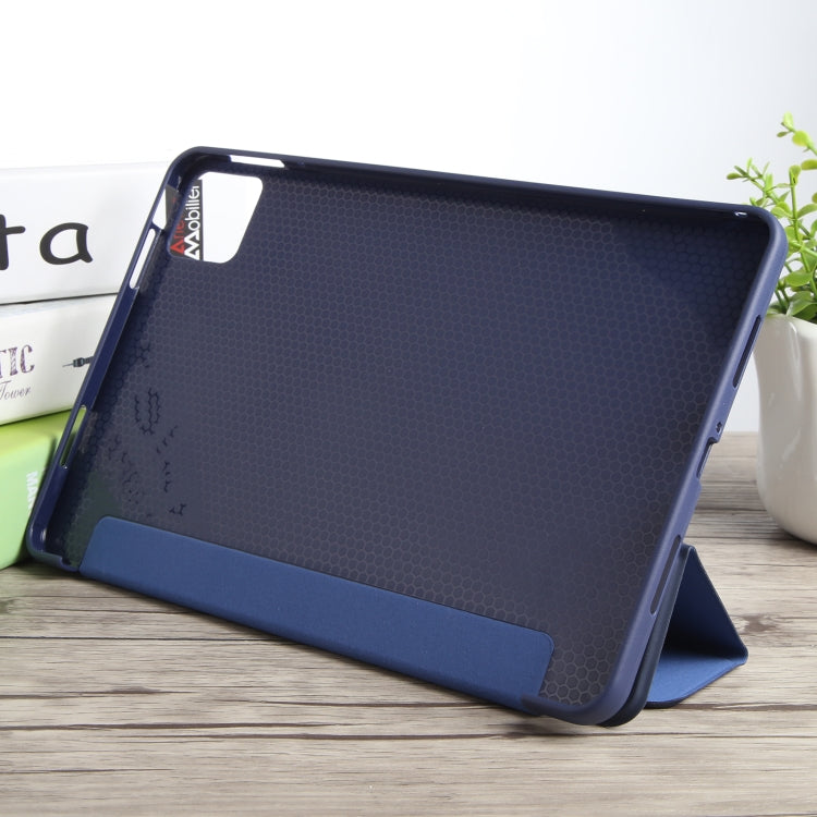 For Xiaomi Pad 6 / Pad 6 Pro Three-fold Holder Flip Tablet Leather Case(Dark Blue) -  by PMC Jewellery | Online Shopping South Africa | PMC Jewellery