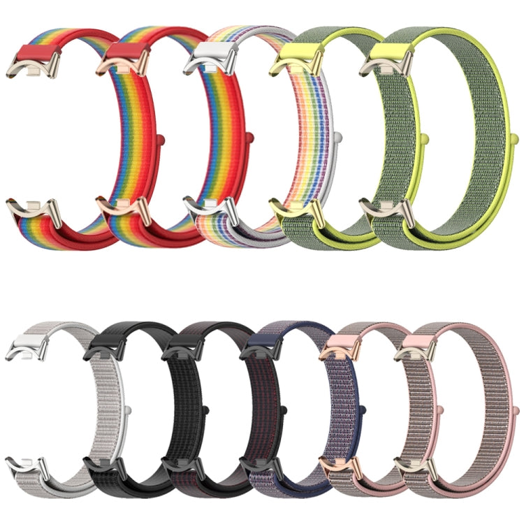 For Xiaomi Mi Band 8 / 9 / 9 NFC Mijobs Breathable Nylon Loop Watch Band(Rainbow Light Gold) - Watch Bands by MIJOBS | Online Shopping South Africa | PMC TechLife | Buy Now Pay Later Mobicred