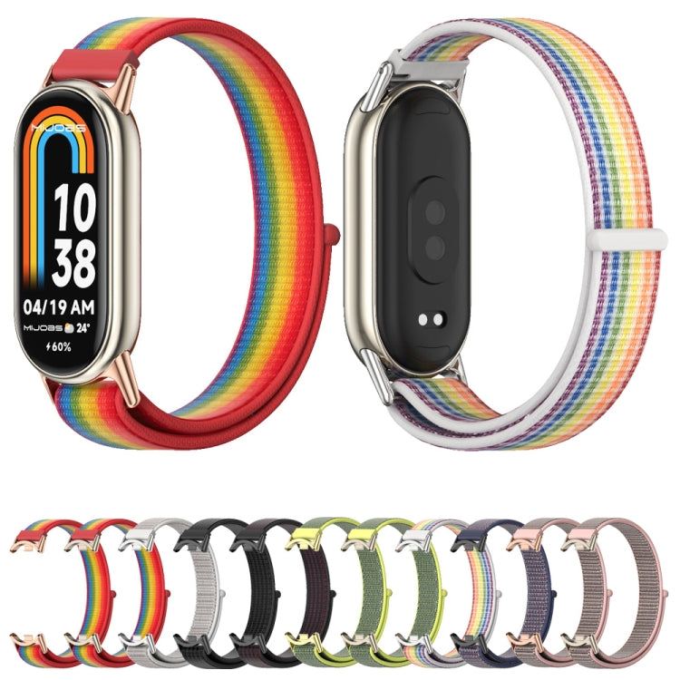 For Xiaomi Smart Band 10 / 9 / 8 Mijobs Breathable Nylon Loop Watch Band(Colorful Silver) - free shipping - PMC TechLife - Order now!