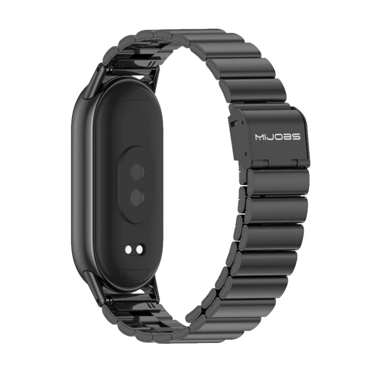 For Xiaomi Mi Band 8 Mijobs Bamboo Buckle Stainless Steel Watch Band(Black) -  by MIJOBS | Online Shopping South Africa | PMC Jewellery