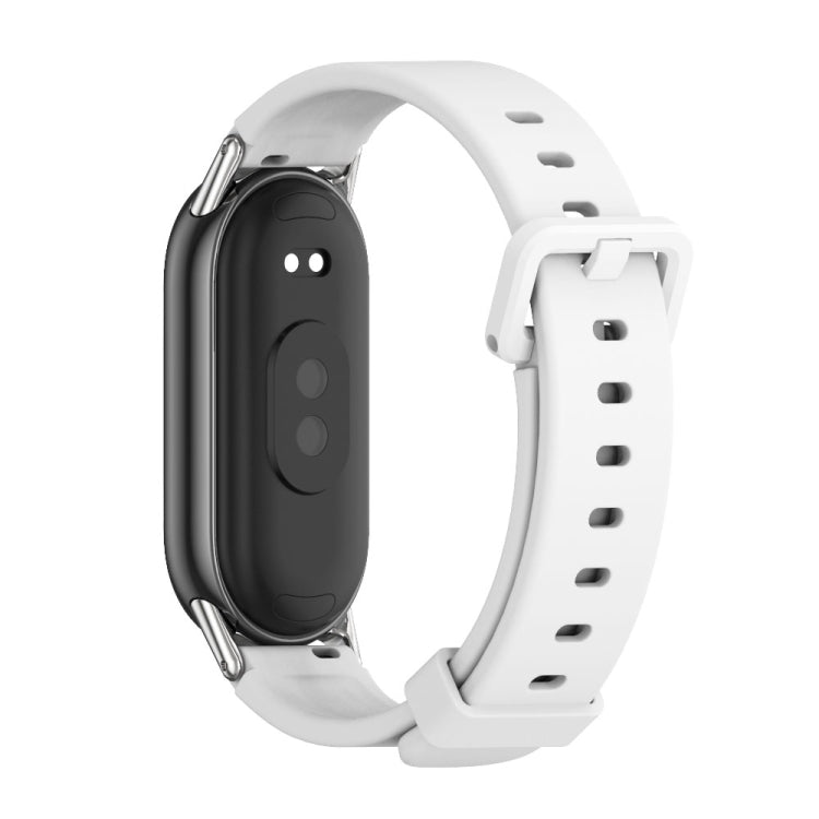 For Xiaomi Mi Band 8 Mijobs Silicone Breathable Watch Band(White Silver) -  by MIJOBS | Online Shopping South Africa | PMC Jewellery